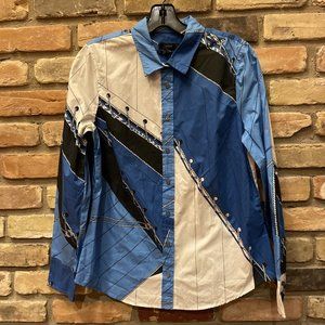 j crew Ratti Regatta Nautical Print Blue Cotton Slim Fit Cotton Shirt NWT 10